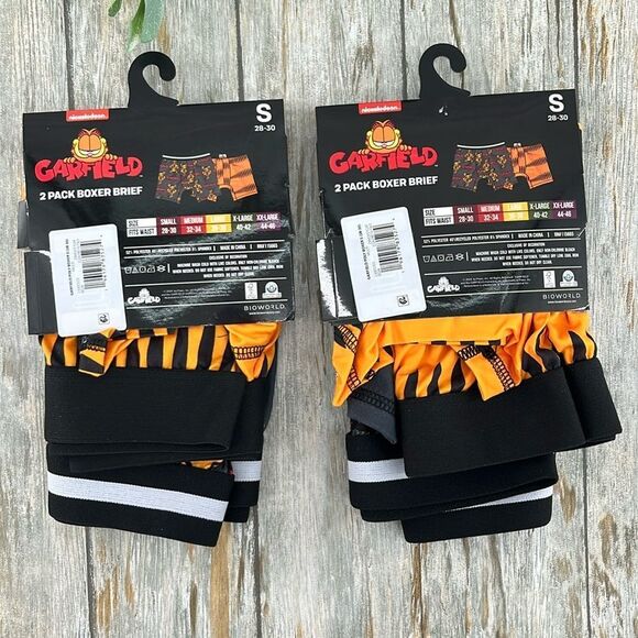 Men’s Garfield Graphic Print Boxer Briefs Underwear 2, 2-Pack, Size S - Picture 2 of 7